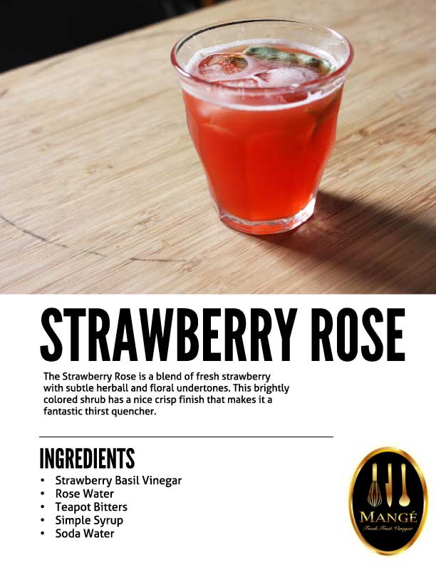 Strawberry rose Shrub Drinking Vinegar